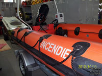 R�gie incendie r�gion de Coaticook Zodiac Boat, Coaticook, Quebec